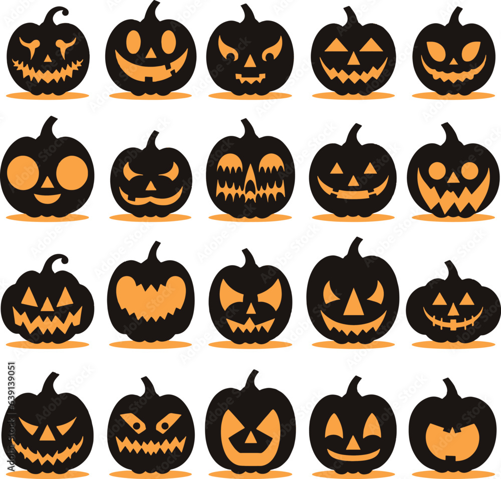 Halloween silhouette set on white background vector illustration Halloween silhouette set on white background vector illustration