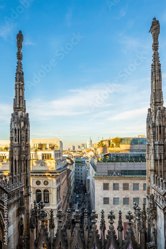 Aerial view from Milan Cathedral rooftop towards S. Raffaele street © Julia Chan