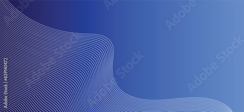 abstract blue wave background. Blue minimal round lines abstract background. Thin line wavy abstract vector background. Curve wave seamless pattern. Line art striped graphic template