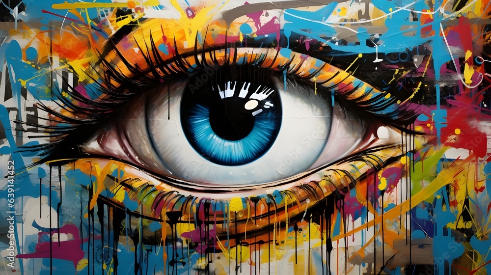 Colorful eye art , AI generative 