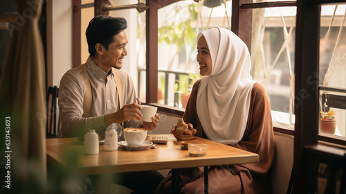 Asian Malay Family, couple, restaurant