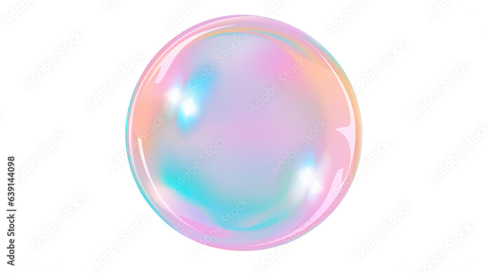 Iridescent soap bubble on multicolored background - obrazy, fototapety, plakaty 