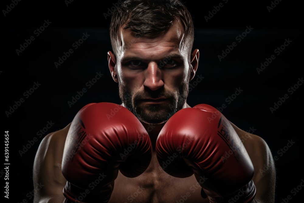  Boxer In A Classic Boxing Stance Ready To Fight, Generative AI