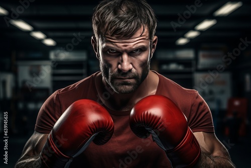 Boxer In A Classic Boxing Stance Ready To Fight, Generative AI