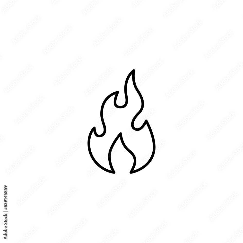 Flame line icon vector design Flame line icon vector design