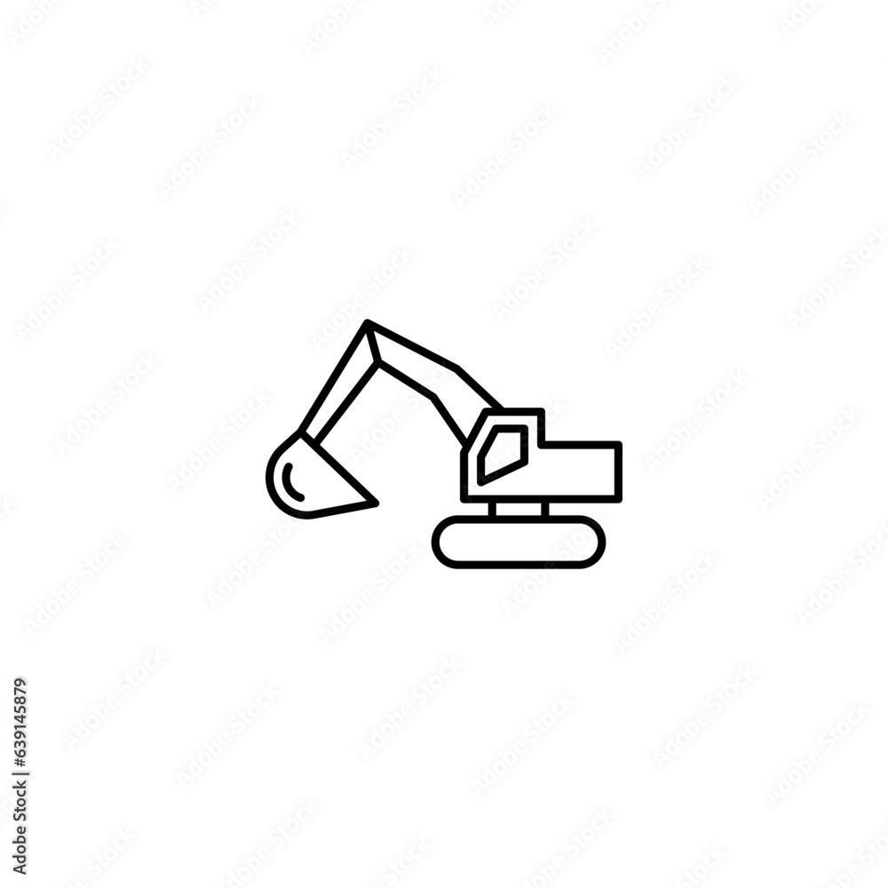 Excavator line icon vector design Excavator line icon vector design