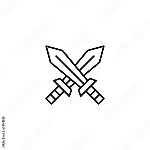 Cross sword line icon vector design