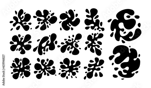 Set of abstract water splash design template