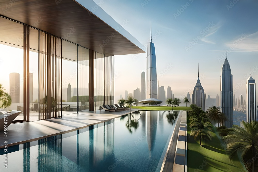 Fototapeta premium modern office building Generative AI