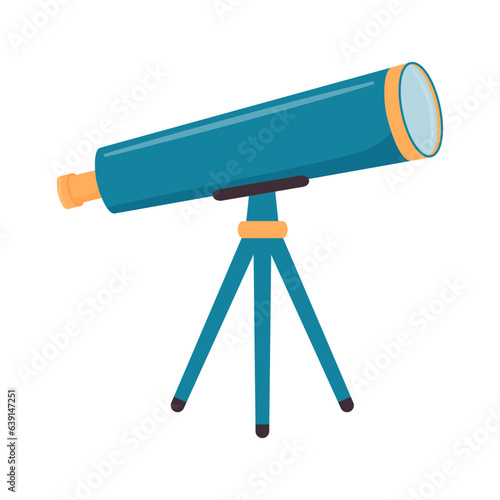 Vector illustration of a telescope in cartoon style.