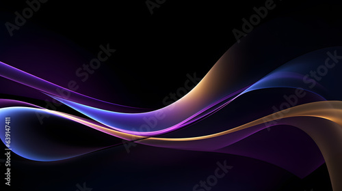 abstract background with a glowing wavy pattern on a black background