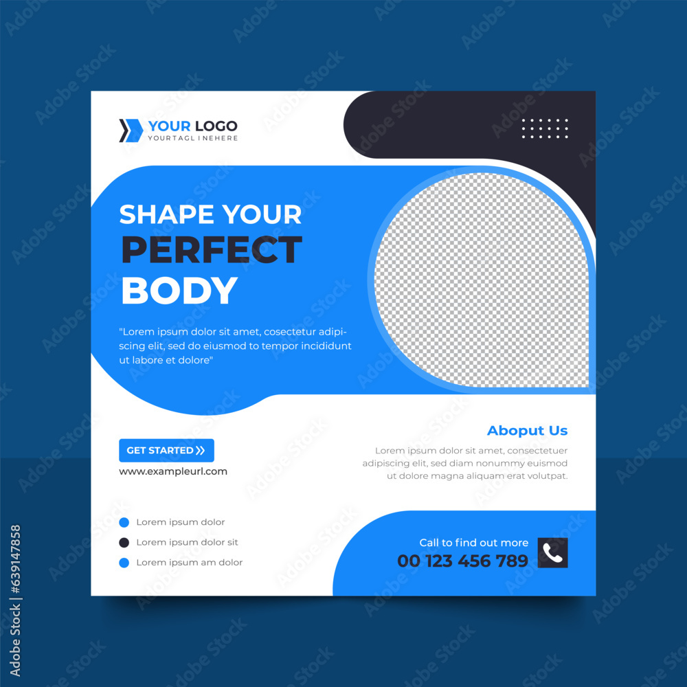 Fototapeta premium Digital business marketing banner for social media post template