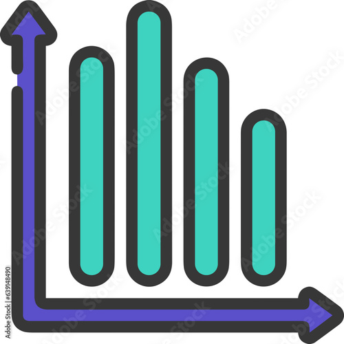 Business chart icon symbol image vector. Illustration of growth diagram data graphic pictogram infographic design image