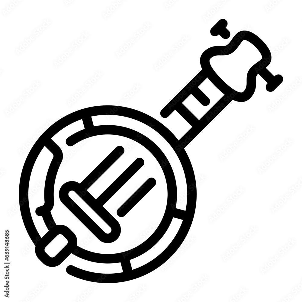 Minimalist Banjo Line Icon Vector Design and Illustration Template for Creative Projects vector design and illustration template Minimalist Banjo Line Icon Vector Design and Illustration Template for Creative Projects vector design and illustration template