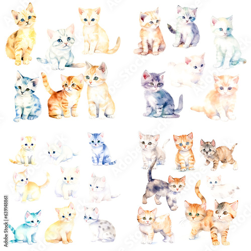 Collection of cute and adorable cat images. Perfect for adding a touch of glamor to any project or design. Includes many poses and expressions of adorable cats.