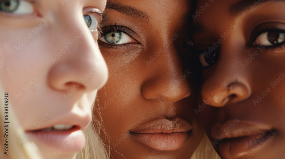 Diverse Close-Up of Captivating Green, Brown, and Blue Eyes on Beautiful Young Models for a Fashion Magazine Diverse Close-Up of Captivating Green, Brown, and Blue Eyes on Beautiful Young Models for a Fashion Magazine