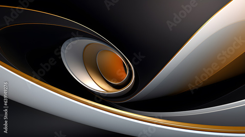 abstract background, metallic gold, and black waves, ai generated