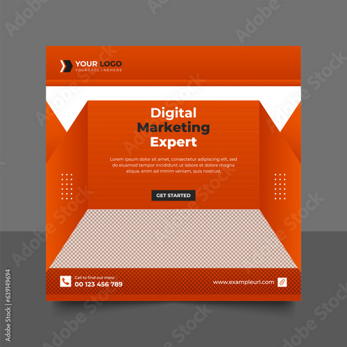 Digital business marketing banner for social media post template