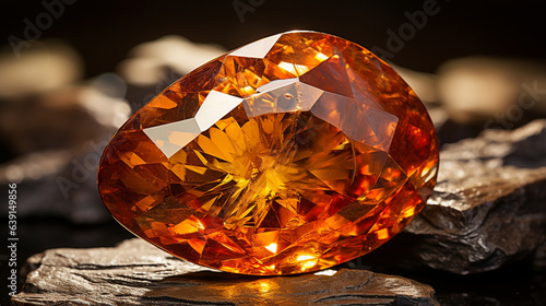 A fascinating close-up of a multi-faceted citrine gemstone, highlighting its warm golden hues and natural sparkle 