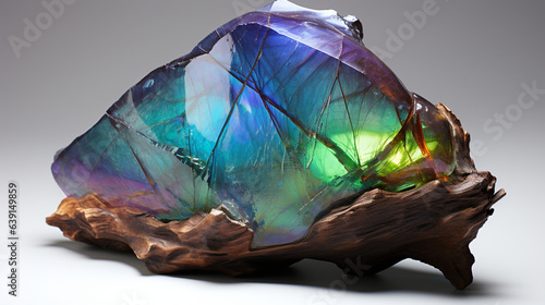 An otherworldly image of a labradorite s play-of-color  capturing its ethereal blues  greens  and purples in a captivating flash 