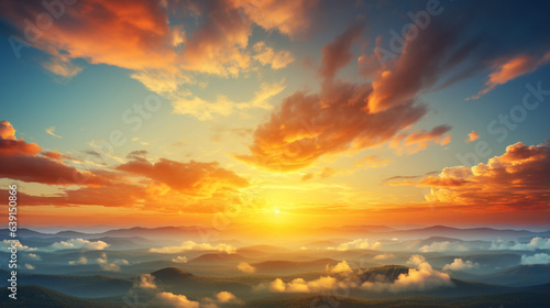 Sunrise background with colorful morning sky.