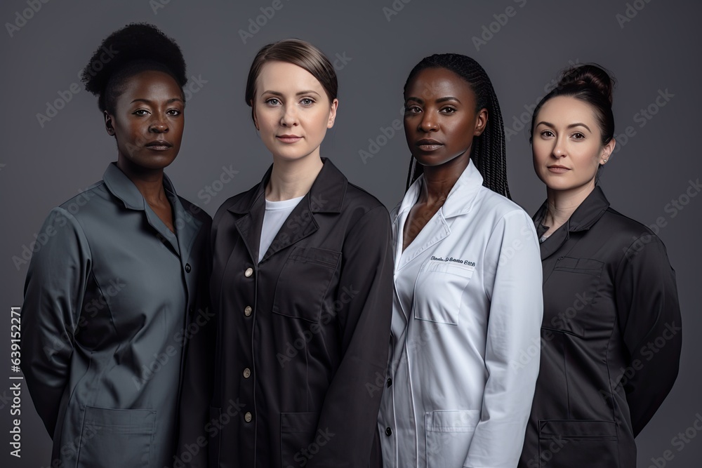 Multi-ethnic group of women with different professional occupations. AI generative Multi-ethnic group of women with different professional occupations. AI generative