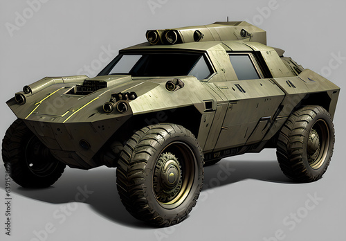 Future combat vehicle concept cyberpunk style  Generative AI