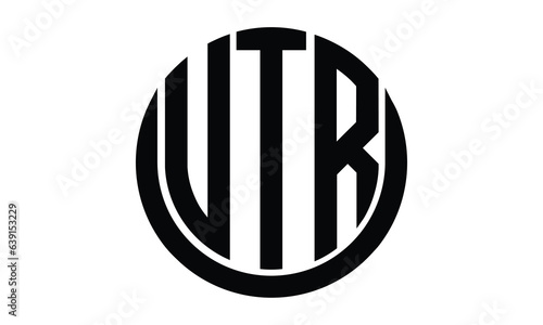 UTR shield in circle logo design vector template. lettermrk, wordmark, monogram symbol on white background. photo