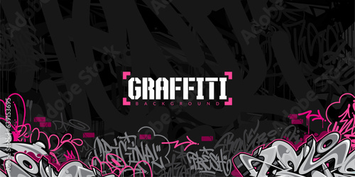 Dark Trendy Abstract Urban Style Hiphop Graffiti Street Art Vector Illustration Background Template
