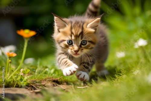 Cute kitten playing