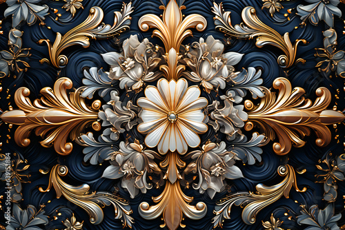 Intricate baroque floral pattern