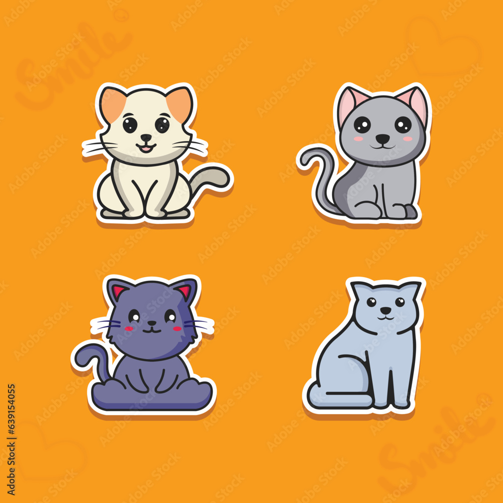 cat pet Stickers full vector free download cat pet Stickers full vector free download