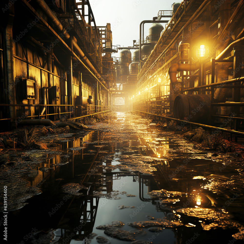 Fototapeta premium Environment pollution with glass waste. Recycling glas Leftover garbage and glass bottles dumpster garbage can full