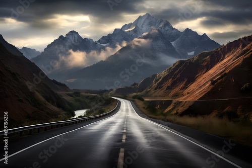 Road to the mountain landscape, beautiful view