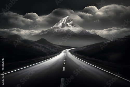 Road to the mountain landscape, beautiful view