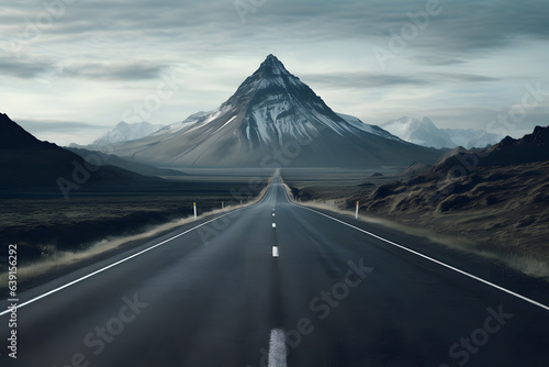 Road to the mountain landscape, beautiful view