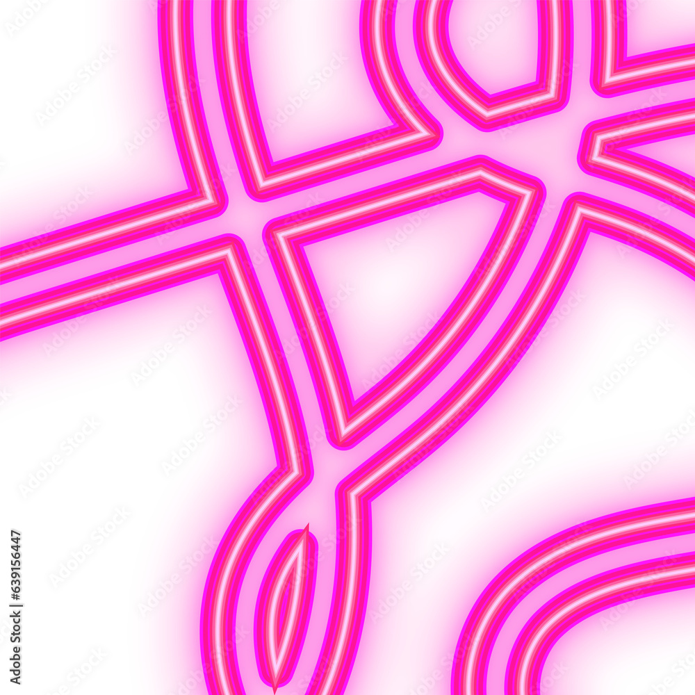 Fototapeta premium Pink Neon Threads, Abstract Pink Neon Threads On a Transparent Background