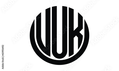 UUK shield in circle logo design vector template. lettermrk, wordmark, monogram symbol on white background.