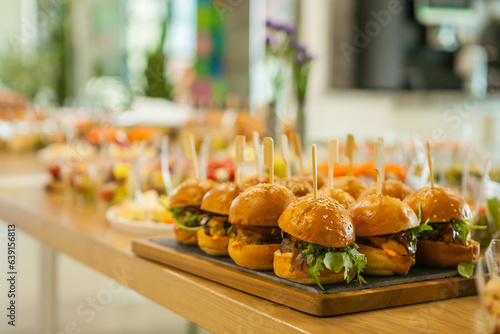 catering for the conference, buffet with delivery, burgers, sandwiches