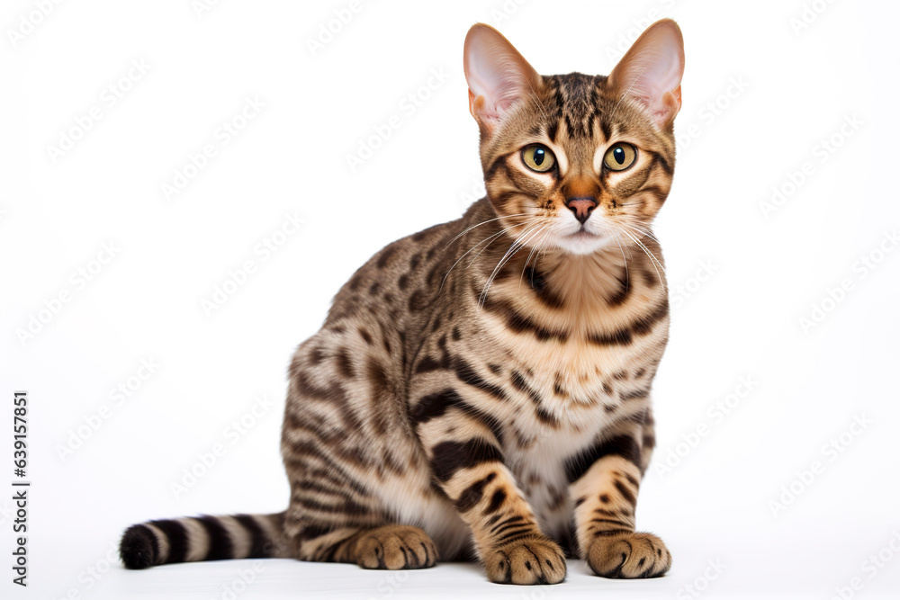 A Exotic Cat isolated on white plain background A Exotic Cat isolated on white plain background
