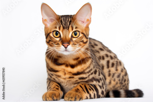 A Exotic Cat isolated on white plain background