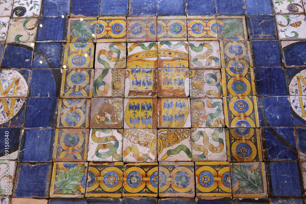 pavement in Ecouen castle, Ecouen, France pavement in Ecouen castle, Ecouen, France