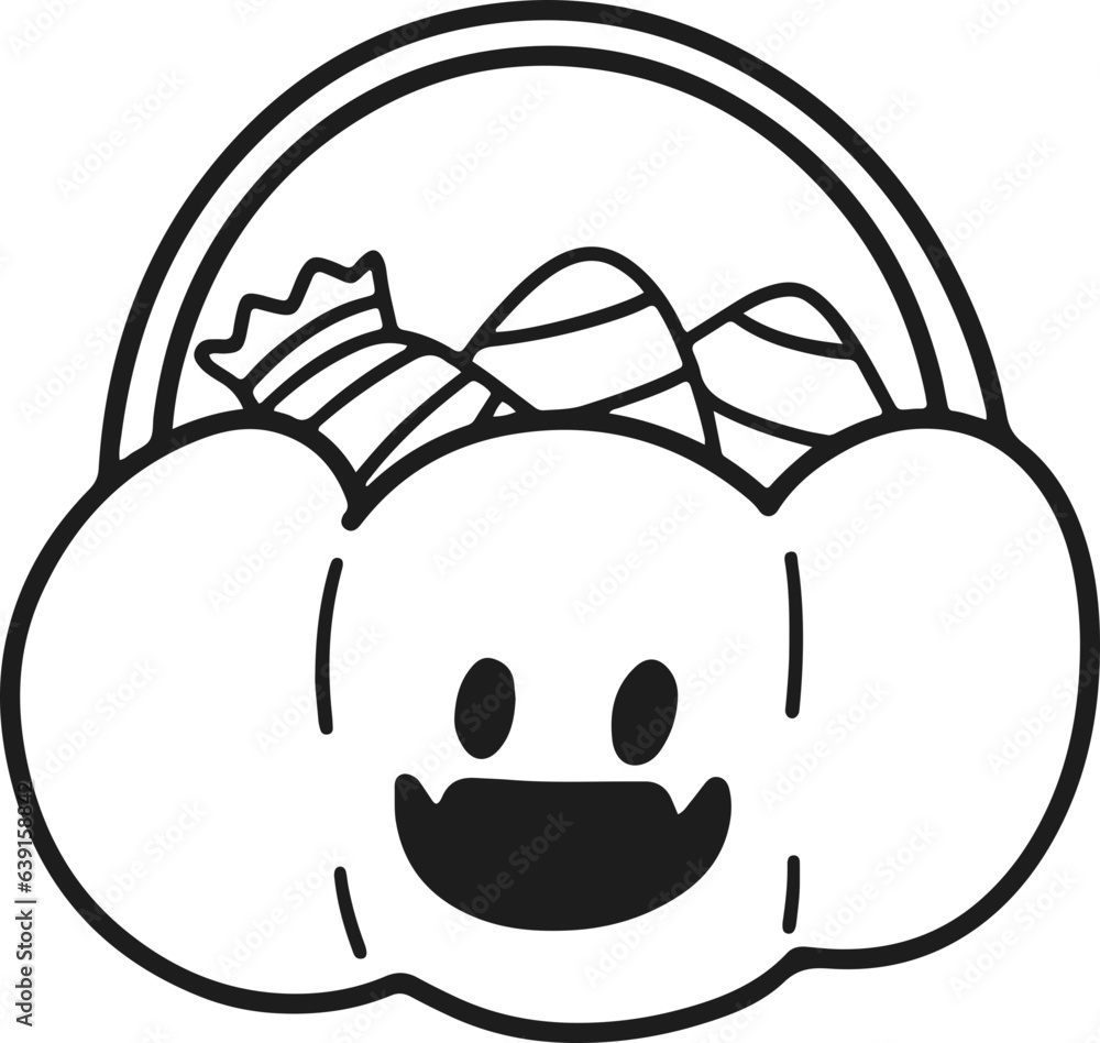 happy Halloween cute cartoon hand-drawn illustration happy Halloween cute cartoon hand-drawn illustration