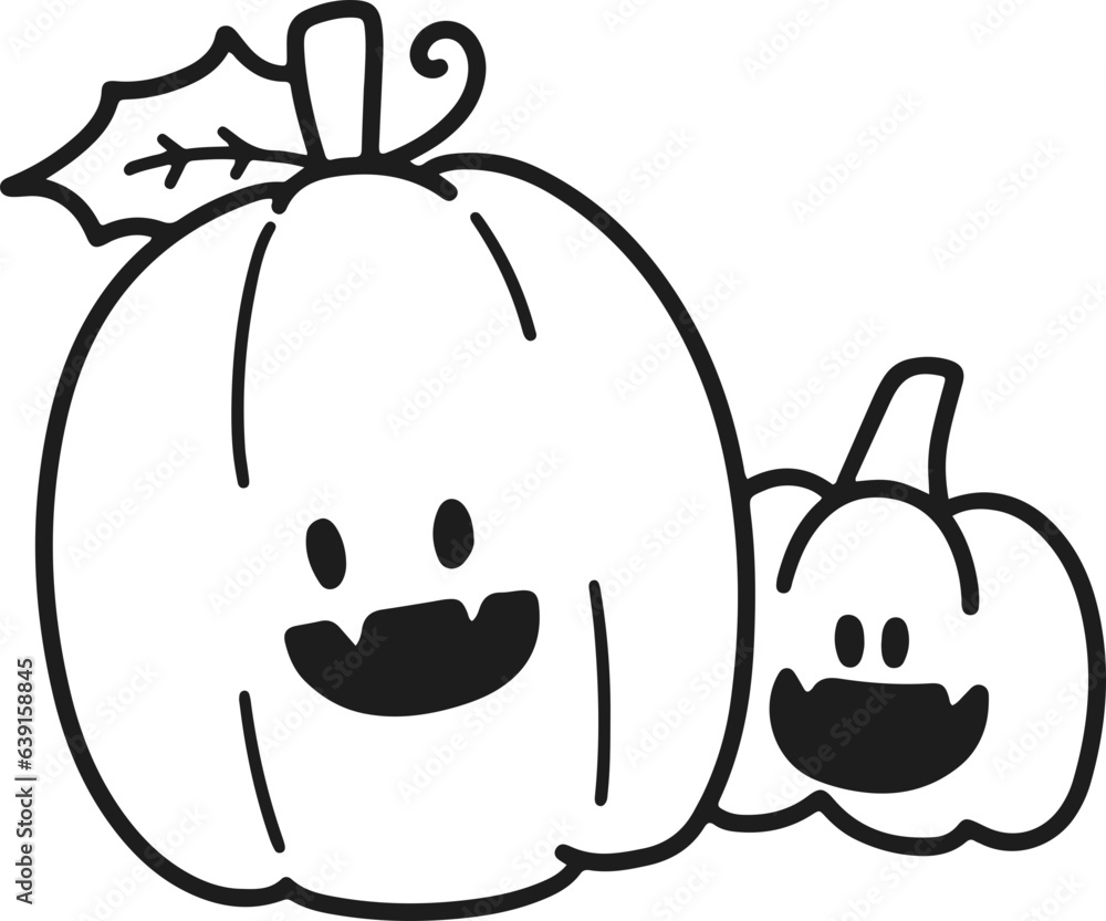 Fototapeta premium happy Halloween cute cartoon hand-drawn illustration