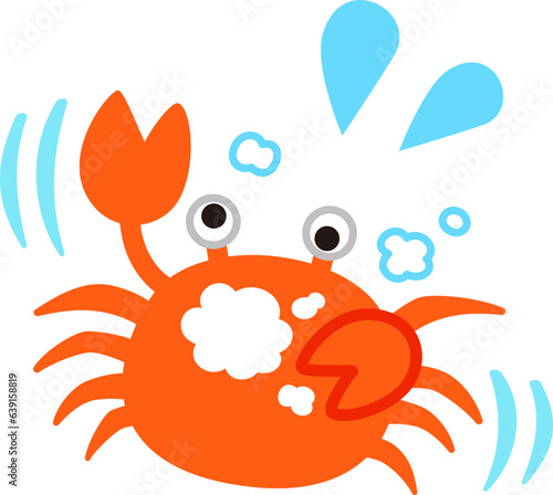 泡を吹くカニのキャラクター