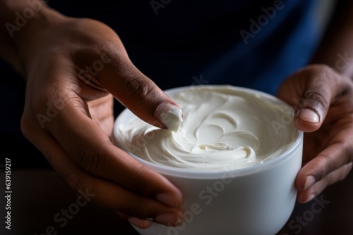 Facial mask cream bowl. Generate Ai