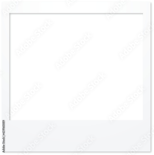 white photo frame. Polaroid Frame PNG For Photoshop. Polaroid Photos Frame Social Transparent. Photo frame with sticky tape on grey background. Template, blank for your trendy photo