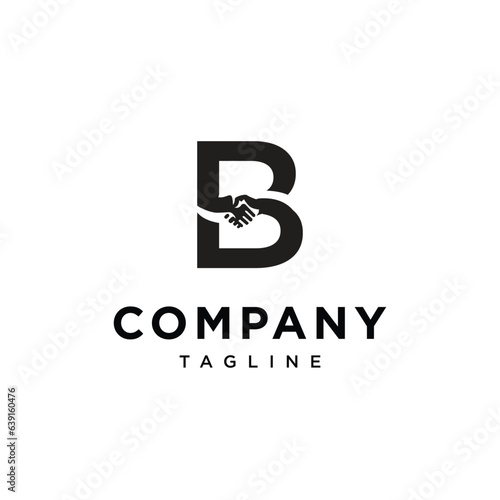 Letter B Hand Shake logo icon vector template.eps