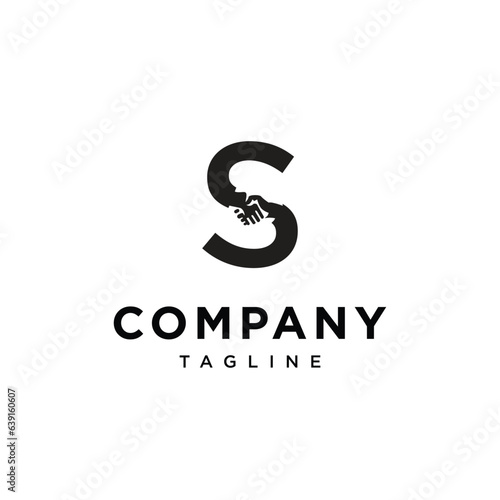 Letter S Hand Shake logo icon vector template.eps