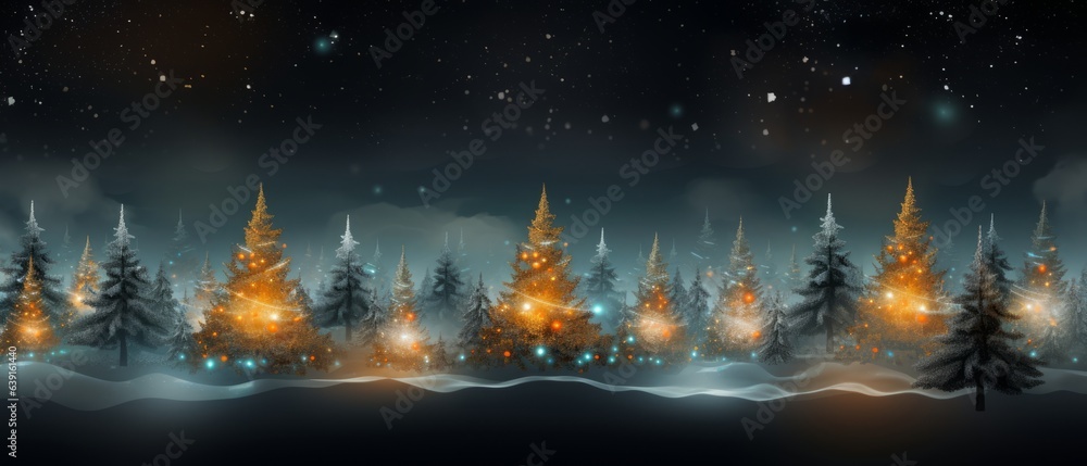 Christmas in a magical winter forest. Generative AI Christmas in a magical winter forest. Generative AI